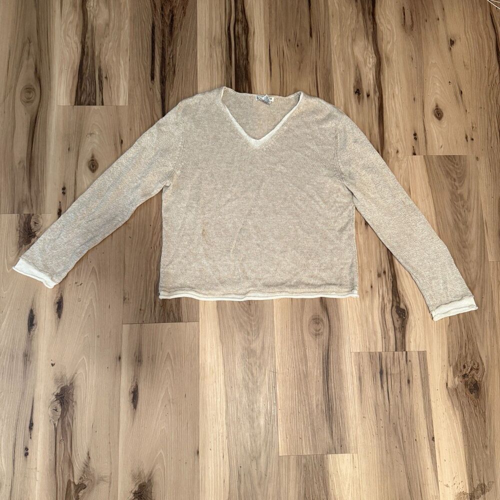 Medium AVALIN 100% Linen Cream Top